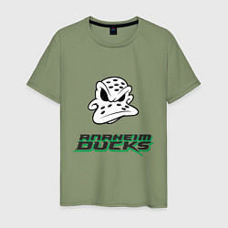 Футболка хлопковая мужская HC Anaheim Ducks Art, цвет: авокадо
