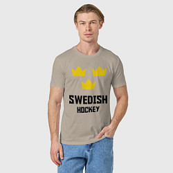 Футболка хлопковая мужская Swedish Hockey, цвет: миндальный — фото 2