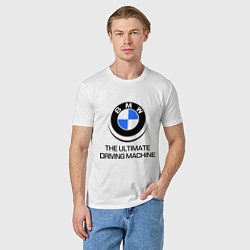 Футболка хлопковая мужская BMW Driving Machine, цвет: белый — фото 2