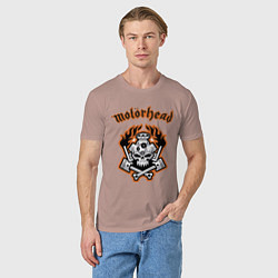 Футболка хлопковая мужская Motorhead, цвет: пыльно-розовый — фото 2