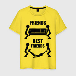 Футболка хлопковая мужская Best friends цвета желтый — фото 1