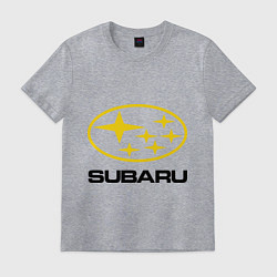 Футболка хлопковая мужская Subaru Logo, цвет: меланж