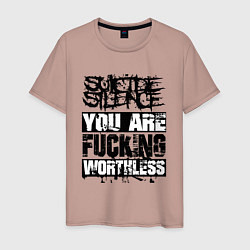 Футболка хлопковая мужская Suicide Silence: You are Fucking, цвет: пыльно-розовый
