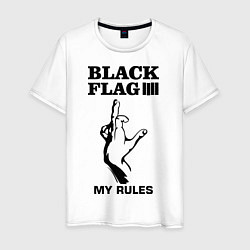 Футболка хлопковая мужская Black flag, цвет: белый
