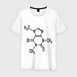 Футболка хлопковая мужская Кофеин формула, цвет: белый