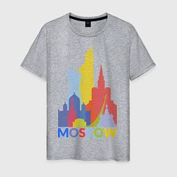 Футболка хлопковая мужская Moscow Colors, цвет: меланж