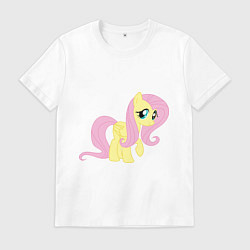 Футболка хлопковая мужская Пони пегас Флаттершай, цвет: белый