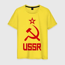 Футболка хлопковая мужская СССР - великая держава, цвет: желтый