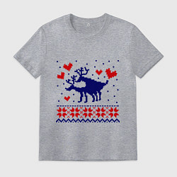 Футболка хлопковая мужская Любовь оленей, цвет: меланж