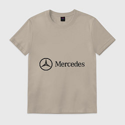Футболка хлопковая мужская Mercedes Logo, цвет: миндальный