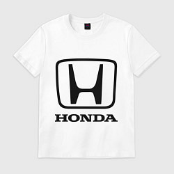 Футболка хлопковая мужская Honda logo, цвет: белый