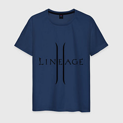 Футболка хлопковая мужская Lineage logo, цвет: тёмно-синий