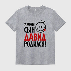 Футболка хлопковая мужская Давид, родился, цвет: меланж