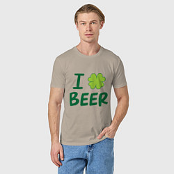 Футболка хлопковая мужская Love beer, цвет: миндальный — фото 2