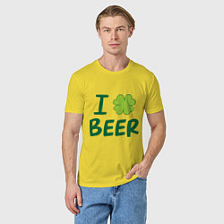 Футболка хлопковая мужская Love beer, цвет: желтый — фото 2