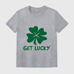 Футболка хлопковая мужская Get lucky, цвет: меланж