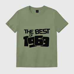 Футболка хлопковая мужская The best of 1969, цвет: авокадо