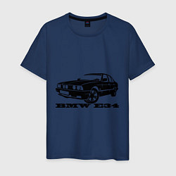 Футболка хлопковая мужская BMW e34 5 series, цвет: тёмно-синий