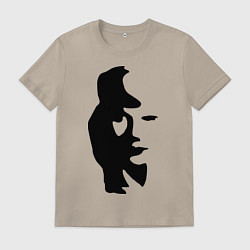 Футболка хлопковая мужская Саксофонист или девушка, цвет: миндальный