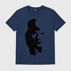 Футболка хлопковая мужская Саксофонист или девушка, цвет: тёмно-синий