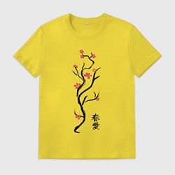 Футболка хлопковая мужская Весна. Любовь, цвет: желтый