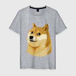 Футболка хлопковая мужская Doge, цвет: меланж