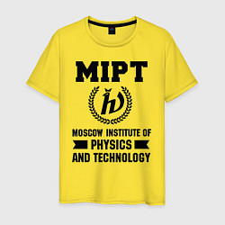 Футболка хлопковая мужская MIPT Institute, цвет: желтый