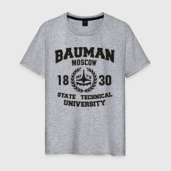 Футболка хлопковая мужская BAUMAN University, цвет: меланж