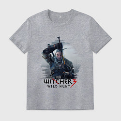 Футболка хлопковая мужская The Witcher 3, цвет: меланж