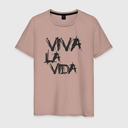 Футболка хлопковая мужская Viva La Vida цвета пыльно-розовый — фото 1