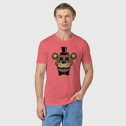 Футболка хлопковая мужская Freddy FNAF, цвет: коралловый — фото 2