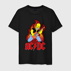 Футболка хлопковая мужская AC/DC Homer, цвет: черный