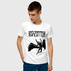 Футболка хлопковая мужская Led Zeppelin Swan, цвет: белый — фото 2
