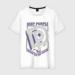 Футболка хлопковая мужская Deep Purple: Smoke on the water, цвет: белый