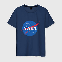 Футболка хлопковая мужская NASA: Logo, цвет: тёмно-синий