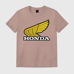Футболка хлопковая мужская Honda, цвет: пыльно-розовый