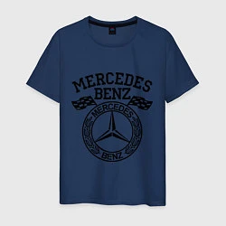 Футболка хлопковая мужская Mercedes Benz, цвет: тёмно-синий