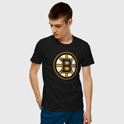 Футболка хлопковая мужская Boston Bruins цвета черный — фото 2