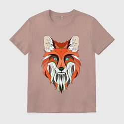 Футболка хлопковая мужская Дизайнерская лиса, цвет: пыльно-розовый