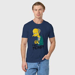 Футболка хлопковая мужская Mr. Burns: I get money, цвет: тёмно-синий — фото 2
