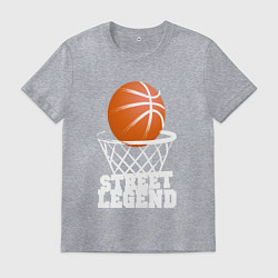 Футболка хлопковая мужская Баскетбол, цвет: меланж