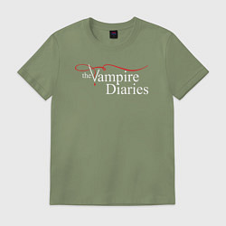 Футболка хлопковая мужская The Vampire Diaries, цвет: авокадо