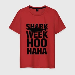 Футболка хлопковая мужская Shark Week Hoohaha, цвет: красный