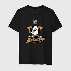 Футболка хлопковая мужская NHL: Anaheim Ducks, цвет: черный