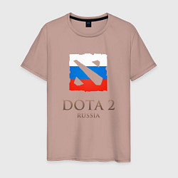 Футболка хлопковая мужская Dota 2: Russia, цвет: пыльно-розовый