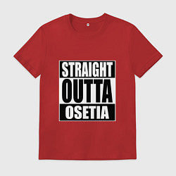 Футболка хлопковая мужская Straight Outta Osetia, цвет: красный