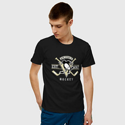 Футболка хлопковая мужская Pittsburgh Penguins: Est.1967, цвет: черный — фото 2