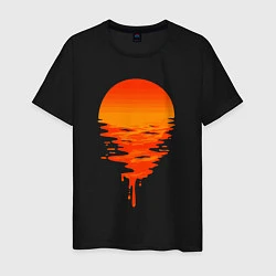 Футболка хлопковая мужская Sunset, цвет: черный