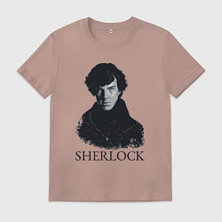 Футболка хлопковая мужская Sherlock Art, цвет: пыльно-розовый