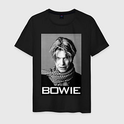 Футболка хлопковая мужская Bowie Legend, цвет: черный